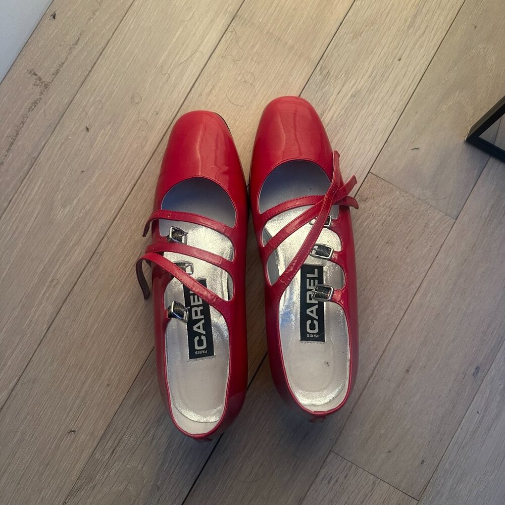 Red Carel Kina Mary Janes